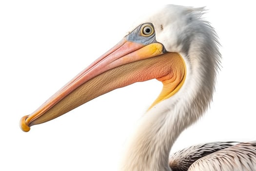 Pelican isolate on white background.Generative Ai. photo
