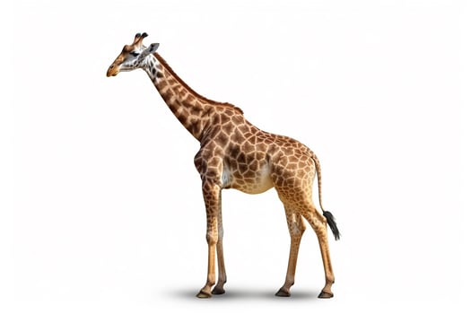 AI generated Giraffe isolated on white background.Generative Ai. photo