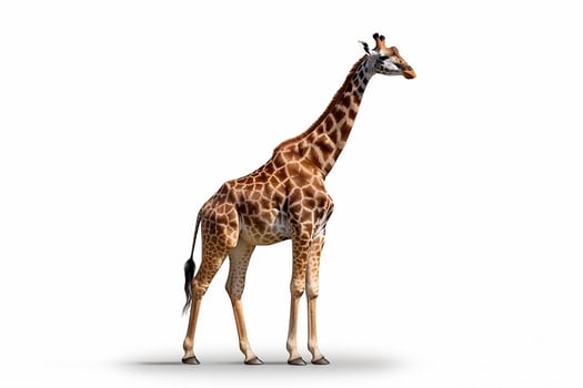 Giraffe isolated on white background.. photo