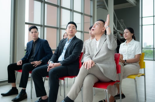 Business people having a meeting in the office discuss plans and successful team work. photo