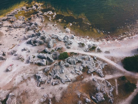 Folhammar Rauk Formations in Gotland, Sweden by Drone photo