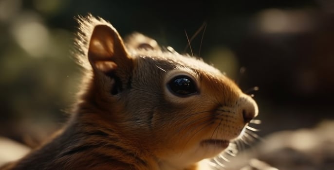 Cute fluffy rabbit sitting in grass, looking at camera outdoors generated by AI photo