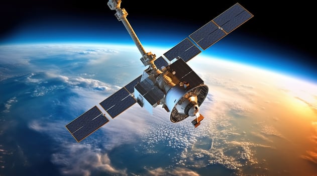 A View from Above, A Space Satellite's Orbital Odyssey. Elements of this image furnished by NASA photo