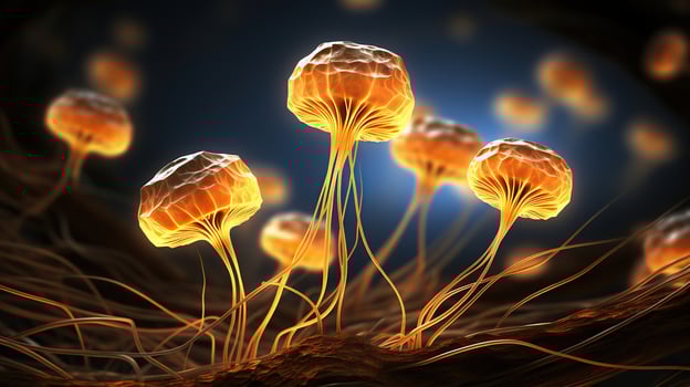 Abstract Illustration Reveals Disturbing Fungus Mycelium photo
