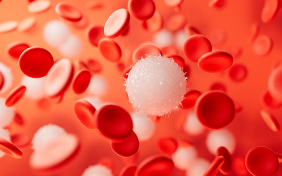 Blood and red blood cells, 3d rendering. photo