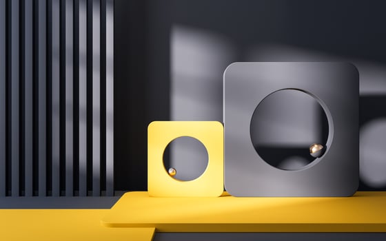Empty room with geometry shapes, 3d rendering. photo