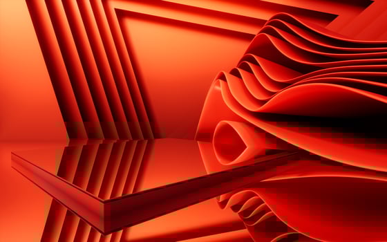 Abstract red curve stage background, 3d rendering. photo