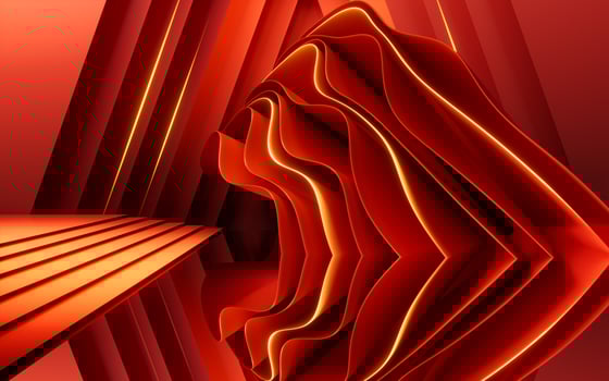 Abstract red curve stage background, 3d rendering. photo