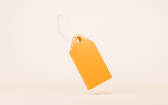 Label with 3d cartoon style, 3d rendering. photo
