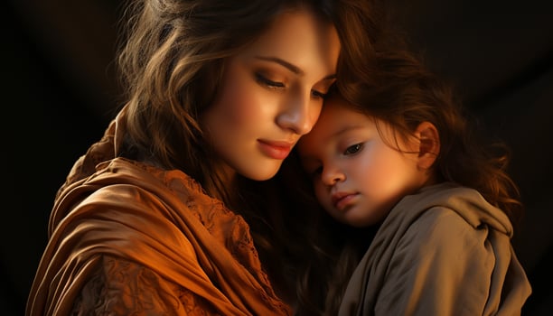A beautiful family portrait capturing love, happiness, and togetherness generated by AI photo