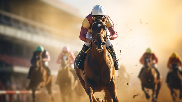 Horse racing's photo. Generative AI photo