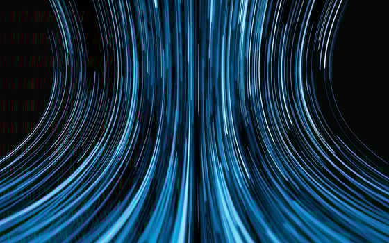 Flowing lines with digital cyberspace, 3d rendering. photo