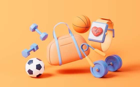 Fitness with cartoon style, 3d rendering. photo