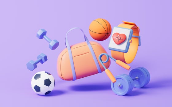 Fitness with cartoon style, 3d rendering. photo