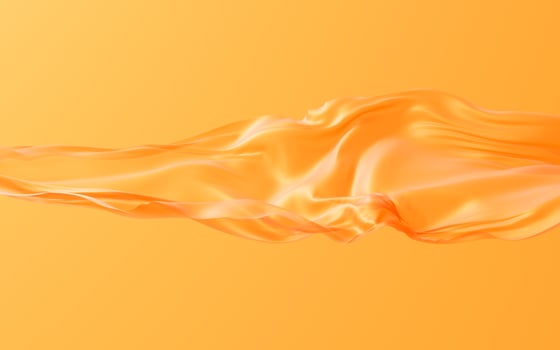 Flowing orange cloth background, 3d rendering. photo