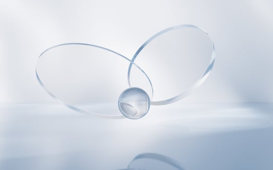 Transparent glass geometry background, 3d rendering. photo