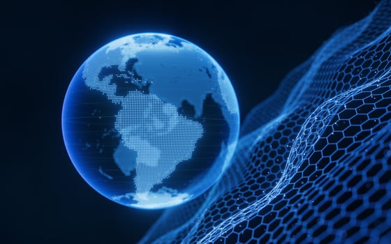 Digital earth with cyberspace background, 3d rendering. photo