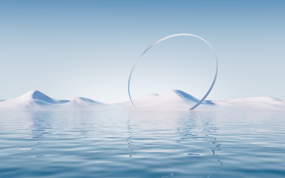 Lake and water surface background, 3d rendering. photo