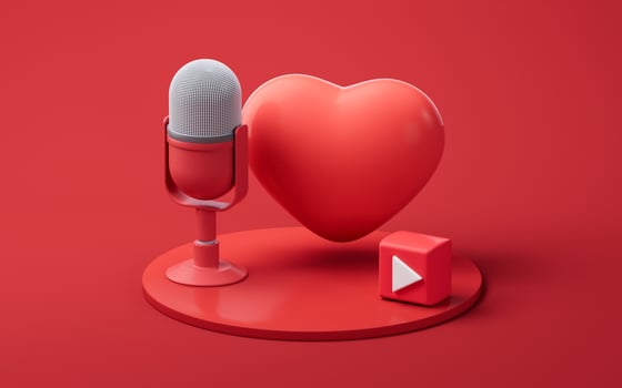 Microphone and live streaming, 3d rendering. photo