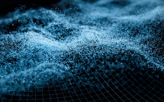 Abstract wave particles background, 3d rendering. photo