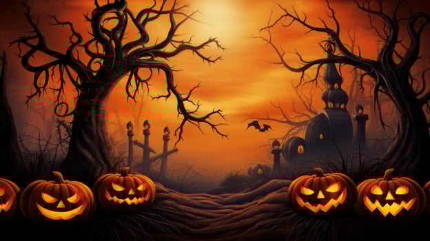 Happy halloween, kids will enjoy the halloween festival, the ghosts will come out on the halloween festival.Generative Ai photo