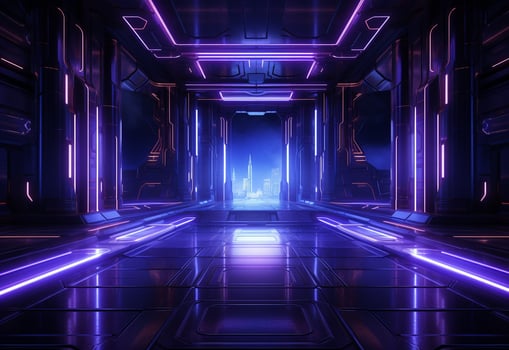 Ai Generative Neon illuminated futuristic backdrop realistic image, ultra hd, high design very detailed photo
