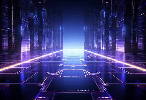 Ai Generative Neon illuminated futuristic backdrop realistic image, ultra hd, high design very detailed photo