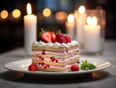 Photography of Strawberry Icebox Cake Recipe - AI Generative photo