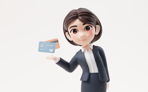 Business girl with investment and finance concept, 3d rendering. photo