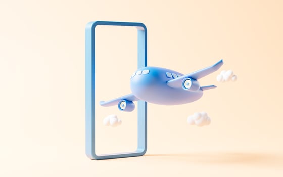 Airplane with cartoon style, 3d rendering. photo