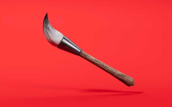 Ancient Chinese brush, 3d rendering. photo