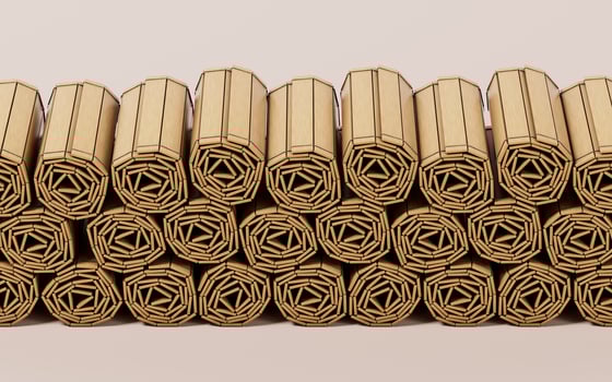 Retro Chinese acient bamboo slip, 3d rendering. photo