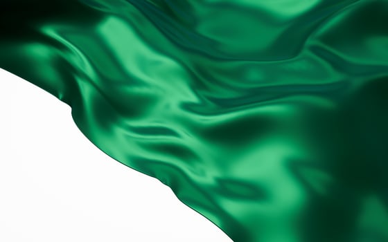Flowing green cloth background, 3d rendering. photo