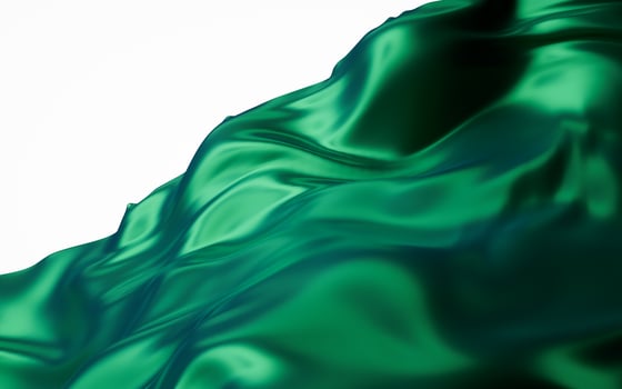 Flowing green cloth background, 3d rendering. photo