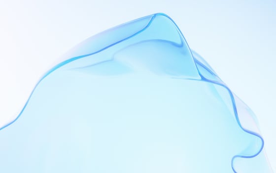 Flowing wave transparent glass cloth, 3d rendering. photo