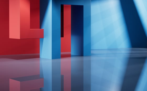 Abstract geometric interior structure, 3d rendering. photo