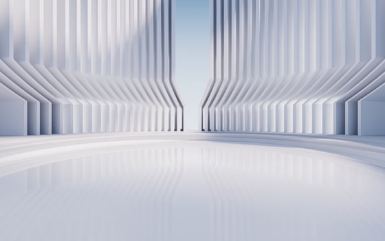 Empty ground with creative geometric structure background, 3d rendering. photo