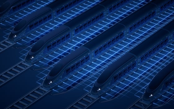 Digital high speed railway bullet train, 3d rendering. photo