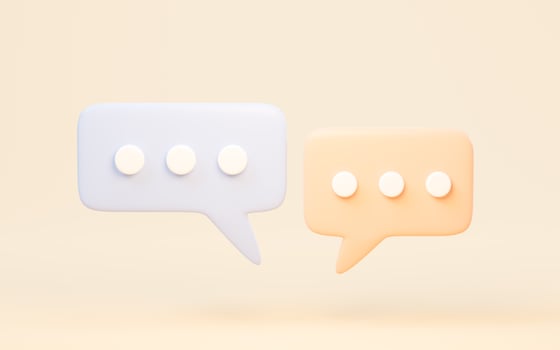 Chat bubble with cartoon style, 3d rendering. photo