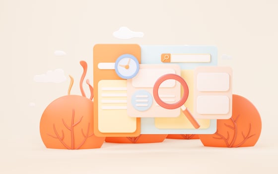 Blank search banner with cartoon style, 3d rendering. photo