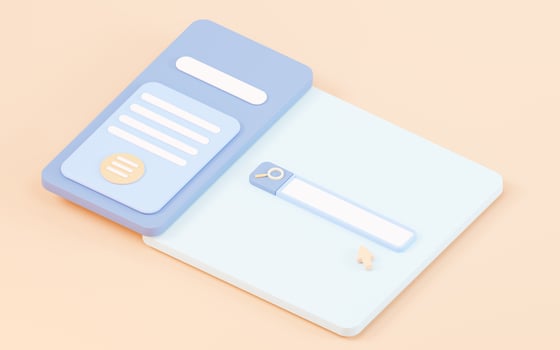 Blank search banner with cartoon style, 3d rendering. photo