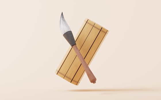 Ancient Chinese brush, 3d rendering. photo
