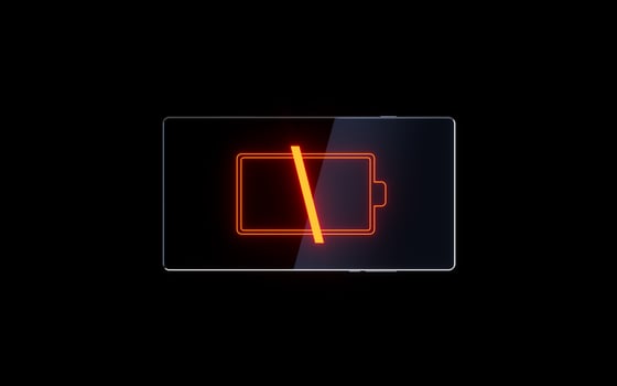 Mobile phone and battery, 3d rendering. photo