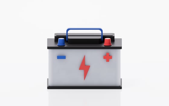 Accumulator car battery energy power and electricity, 3d rendering. photo