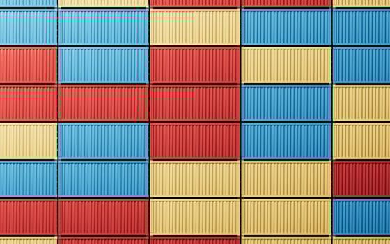 Cargo container, freight and export, 3d rendering. photo