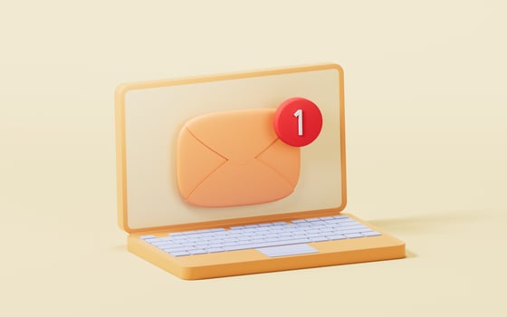 Message envelope with cartoon style, 3d rendering. photo