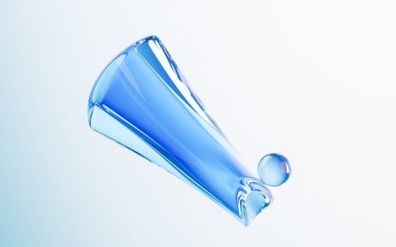 Transparent glass with gradient colors, 3d rendering. photo