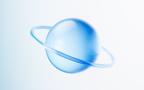 Transparent glass with gradient colors, 3d rendering. photo