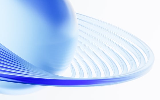 Transparent glass with gradient colors, 3d rendering. photo