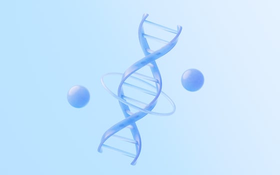 DNA with glass material, 3d rendering. photo